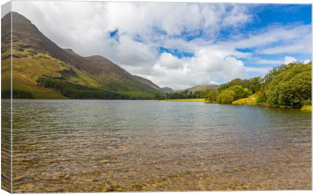 View down length of Buttermere in Lake District Canvas Print by Steve Heap