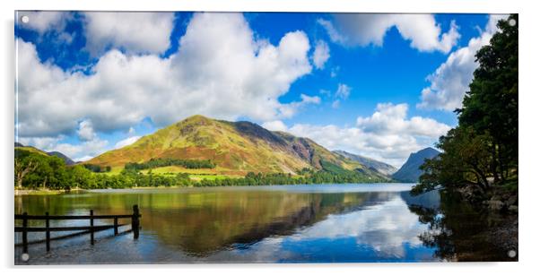 Panorama of Buttermere in Lake District Acrylic by Steve Heap