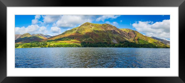 Buttermere panorama in Lake District Framed Mounted Print by Steve Heap