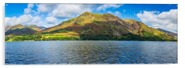 Buttermere panorama in Lake District Acrylic by Steve Heap