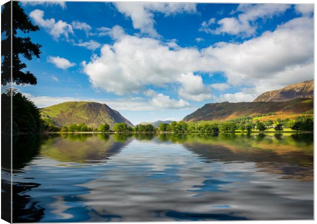 Reflections in Buttermere in Lake District Canvas Print by Steve Heap