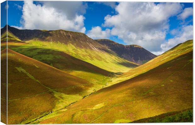 Newlands Pass in Lake District in England Canvas Print by Steve Heap