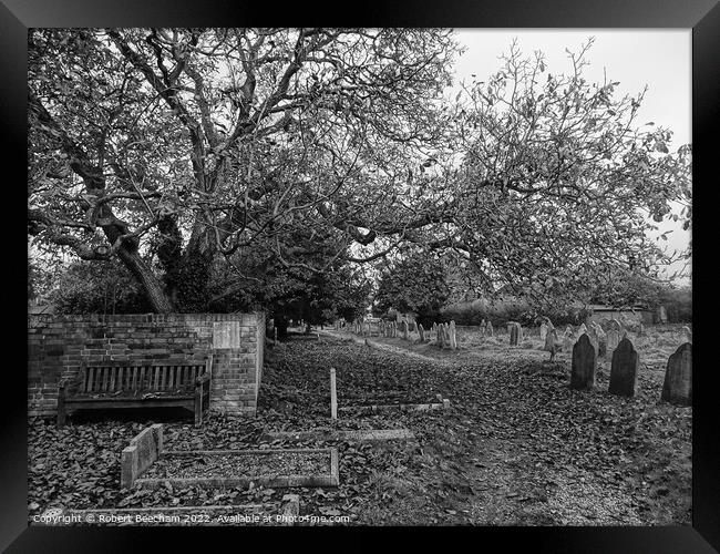 The Church yard Tollesbury  Essex  Framed Print by Robert Beecham