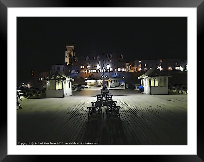 Cromer Pier  Norfolk shot at night  Framed Mounted Print by Robert Beecham