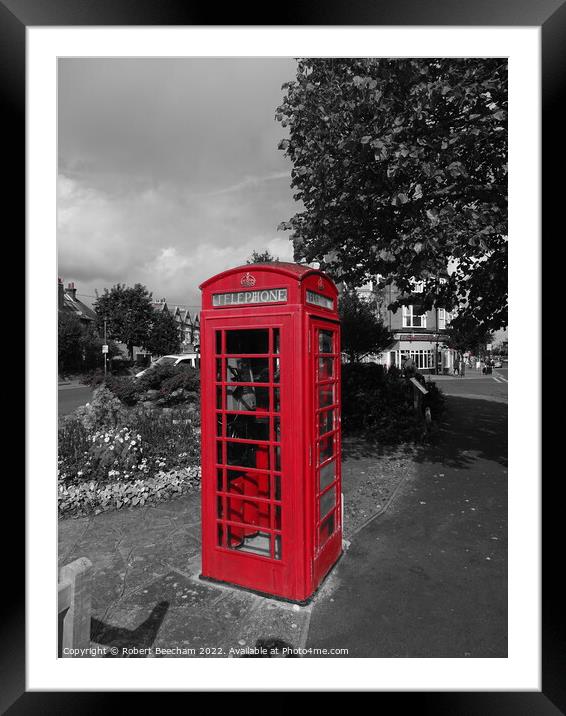 The Red phone box Frinton on sea Essex Framed Mounted Print by Robert Beecham