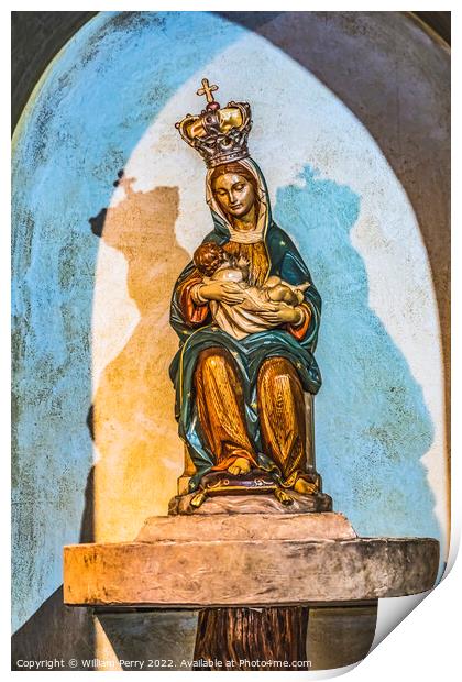 Shrine Our Lady Leche Mission Saint Augustine Florida Print by William Perry