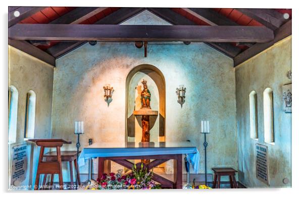 Shrine Our Lady Leche Mission Saint Augustine Florida Acrylic by William Perry