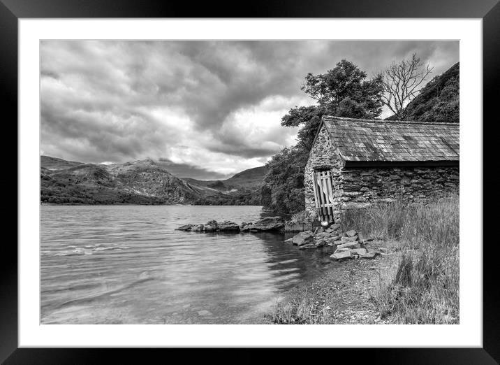 Boathouse Llyn Dinas Framed Mounted Print by Ann Goodall