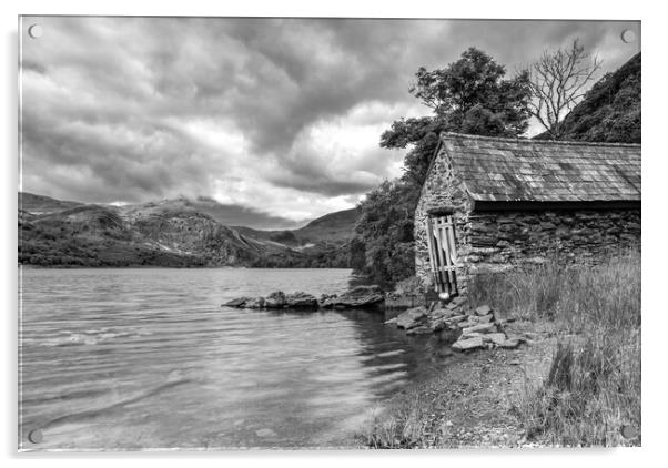 Boathouse Llyn Dinas Acrylic by Ann Goodall