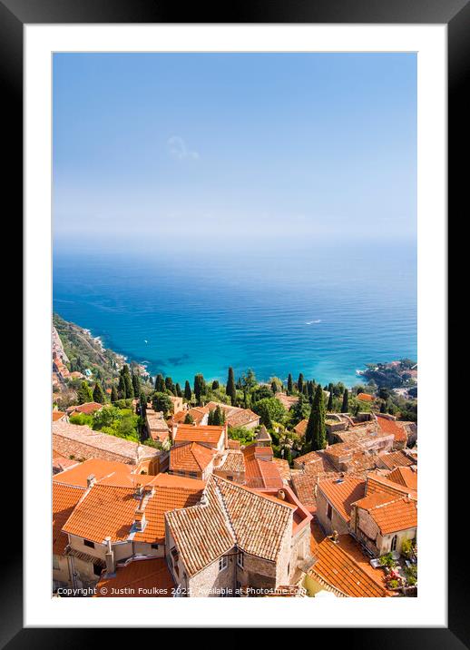 Roquebrune, Cote D'Azur, France Framed Mounted Print by Justin Foulkes