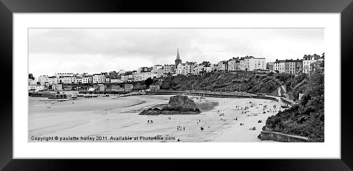 A Panoramic View of Tenby Harbour Framed Mounted Print by paulette hurley