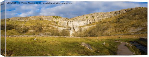 Malham Cove above Malham in the Yorkshire Dales Canvas Print by Peter Stuart