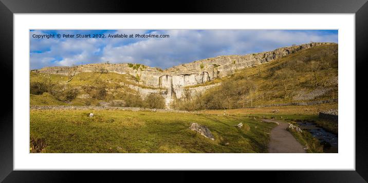 Malham Cove above Malham in the Yorkshire Dales Framed Mounted Print by Peter Stuart