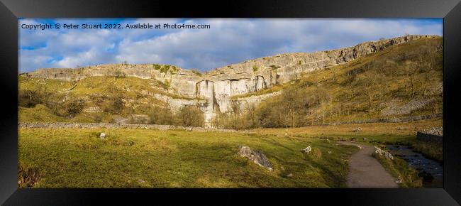 Malham Cove above Malham in the Yorkshire Dales Framed Print by Peter Stuart