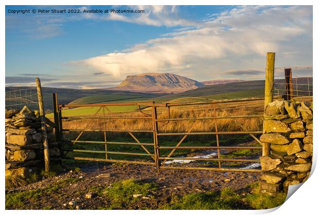 Pen-Y-Ghent from above Stainforth in the Yorkshire Dales Print by Peter Stuart