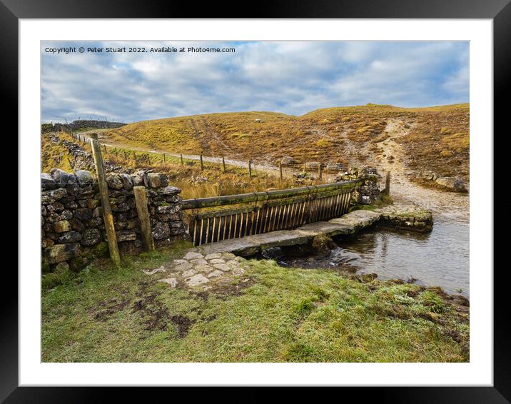 Ford crossing a river on Mastiles Lane near Malham Tarn in the Yorkshire Dales Framed Mounted Print by Peter Stuart