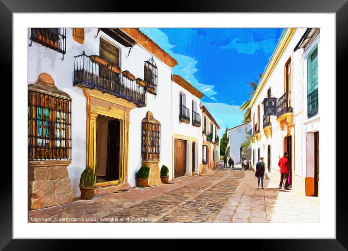 The Enchanting Streets of Ronda - C1804-2899-WAT Framed Mounted Print by Jordi Carrio