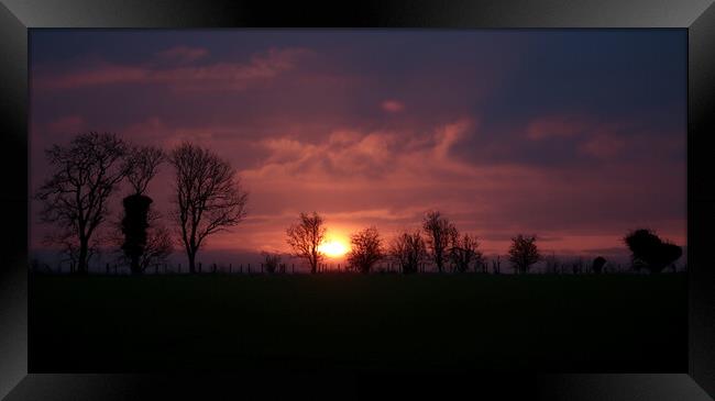 Sunrise Cotswolds Gloucestershire Framed Print by Simon Johnson