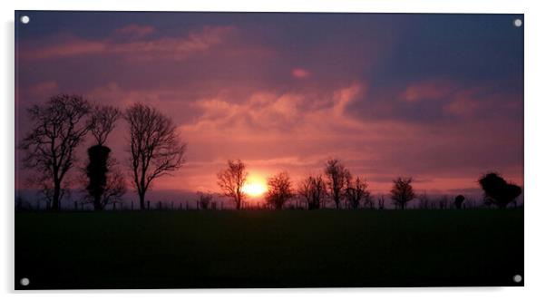 Sunrise Cotswolds Acrylic by Simon Johnson