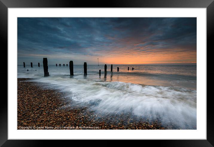 Sunrise on Bawdsey Beach Framed Mounted Print by David Powley