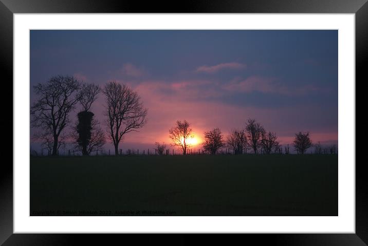 A glimpse of morning sunlight  Framed Mounted Print by Simon Johnson