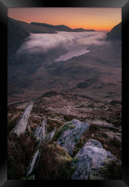 Sunrise over Llyn Ogwen Framed Print by Liam Neon