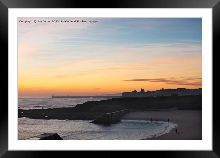 January sunrise at Cullercoats Bay Framed Mounted Print by Jim Jones