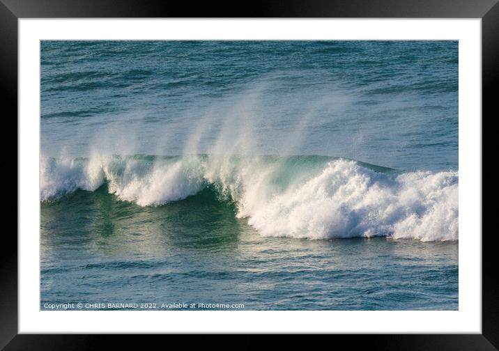 Holywell Bay Waves Framed Mounted Print by CHRIS BARNARD