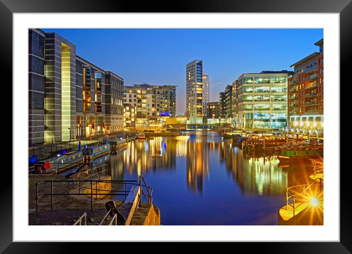 Leeds Dock at Dusk  Framed Mounted Print by Darren Galpin