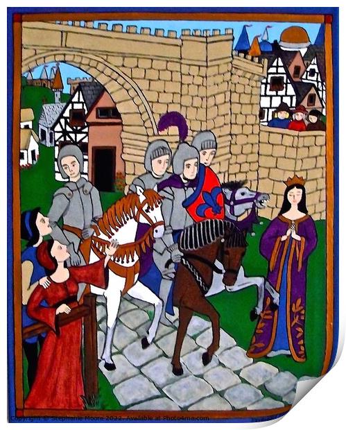 Medieval Knights Print by Stephanie Moore
