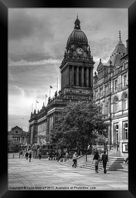 Leeds Town Hall B&W Framed Print by Colin Metcalf