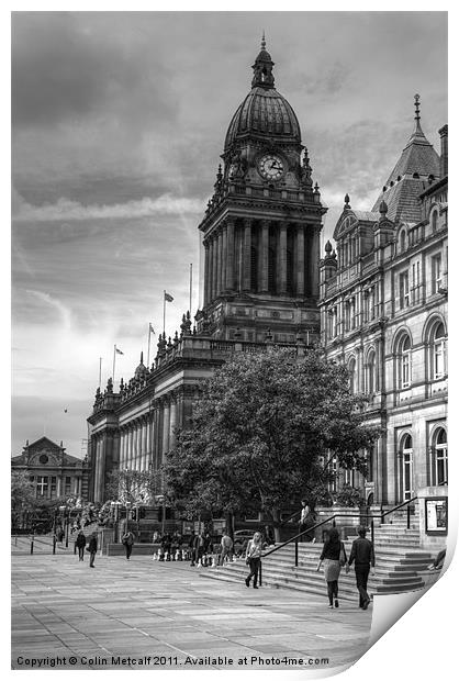 Leeds Town Hall B&W Print by Colin Metcalf