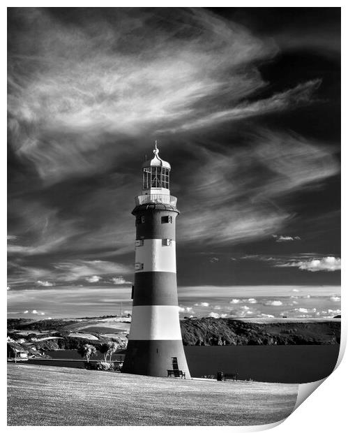 Smeatons Tower on Plymouth Hoe Print by Darren Galpin