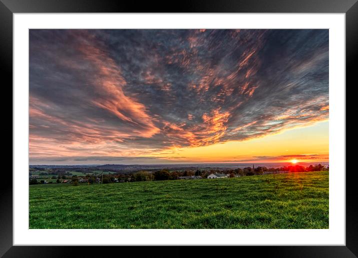 Summer Sunset Over Mellor, Blackburn Framed Mounted Print by Shafiq Khan