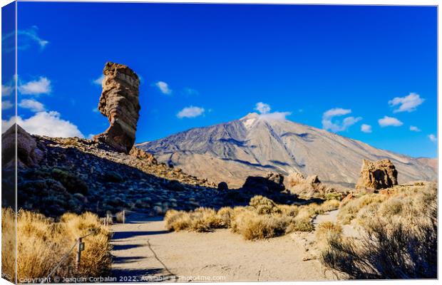 Los Roques are volcanic rock formations in Tenerife, some near t Canvas Print by Joaquin Corbalan