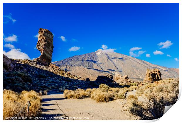 Los Roques are volcanic rock formations in Tenerife, some near t Print by Joaquin Corbalan