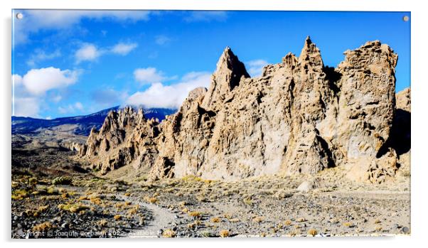 Panoramic landscape in Roques de Garcia, Tenerife, spectacular v Acrylic by Joaquin Corbalan