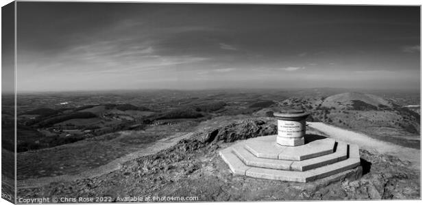 Worcestershire Beacon toposcope and memorial Canvas Print by Chris Rose