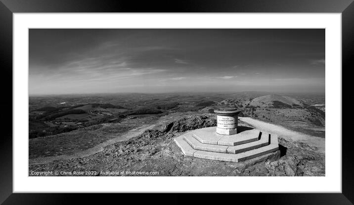 Worcestershire Beacon toposcope and memorial Framed Mounted Print by Chris Rose