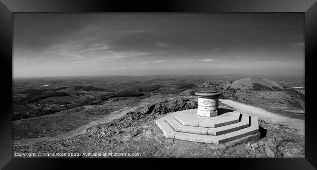 Worcestershire Beacon toposcope and memorial Framed Print by Chris Rose