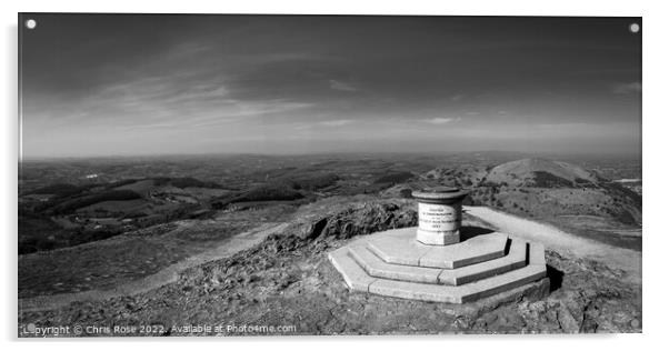Worcestershire Beacon toposcope and memorial Acrylic by Chris Rose