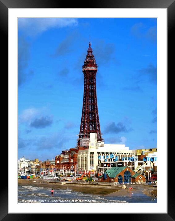 Blackpool Tower. Framed Mounted Print by john hill