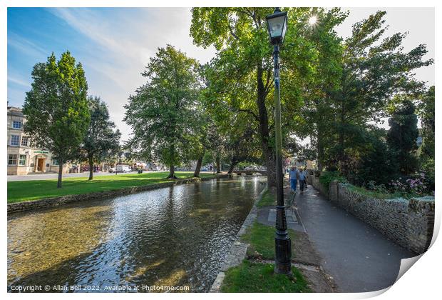 River Windrush Bourton-on-the-Water. Print by Allan Bell