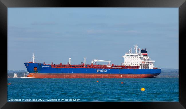 Tanker Nord Goodwill on Solent Framed Print by Allan Bell