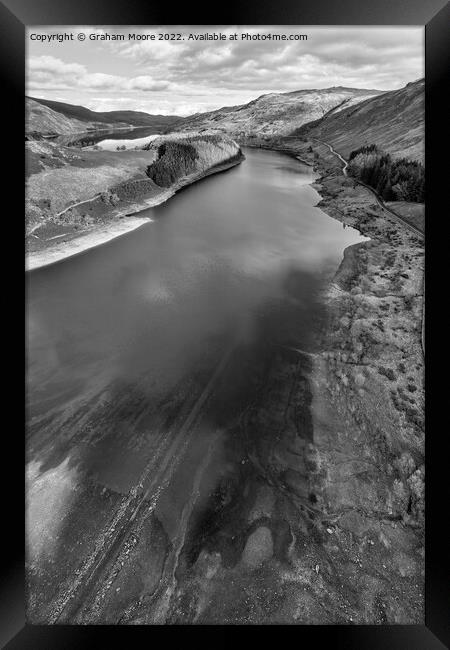 Haweswater and The Rigg monochrome Framed Print by Graham Moore