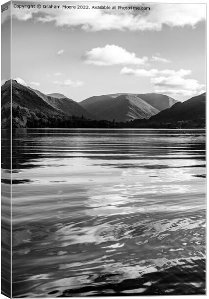 Ripples on Ullswater monochrome Canvas Print by Graham Moore