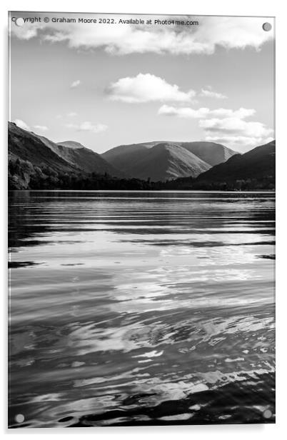 Ripples on Ullswater monochrome Acrylic by Graham Moore