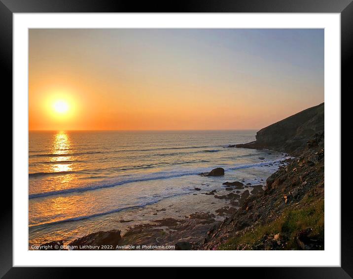 Cornish Sunset Framed Mounted Print by Graham Lathbury