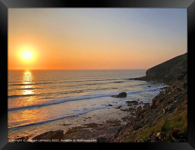 Cornish Sunset Framed Print by Graham Lathbury