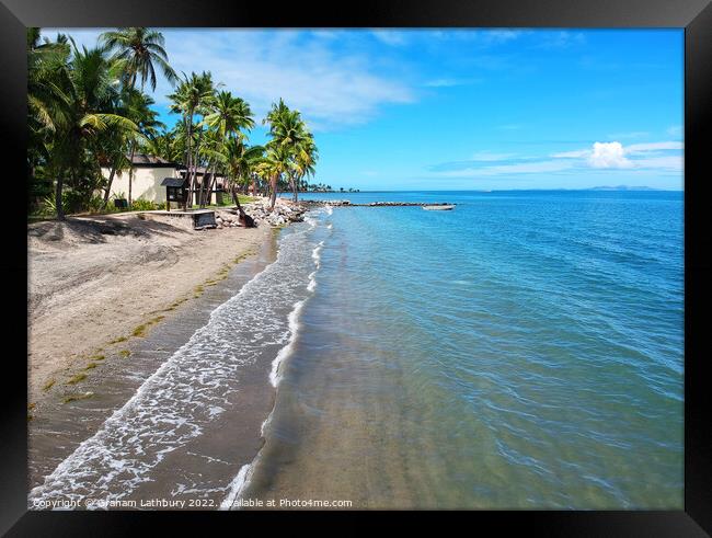 Fijian Beach Scene Framed Print by Graham Lathbury